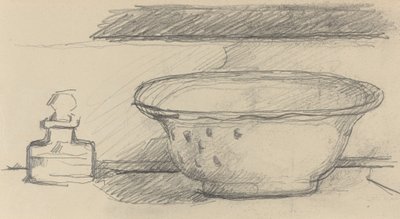 Lavabo y frasco de perfume [recto] de Paul Cézanne