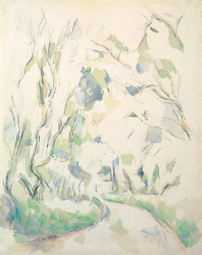Pozos y un camino serpenteante en el parque Chateau Noir, c.1900 de Paul Cézanne