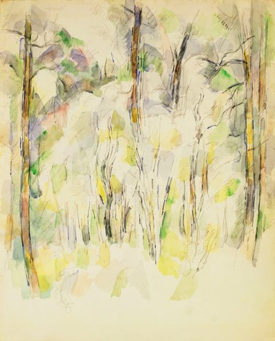Escena del bosque de Paul Cézanne