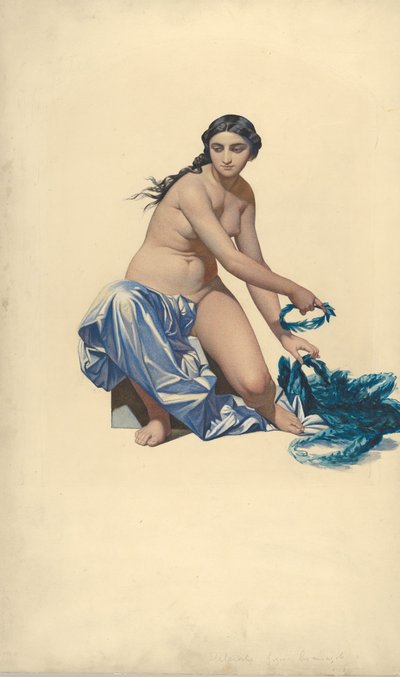 Estudio para una figura de la Fama, del Hemiciclo de Bellas Artes, École des Beaux-Arts, ca. 1837-41 de Paul Delaroche