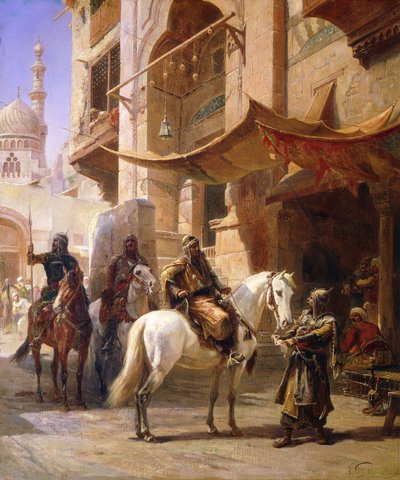 Guerreros árabes en una calle de Paul Dominique Philippoteaux