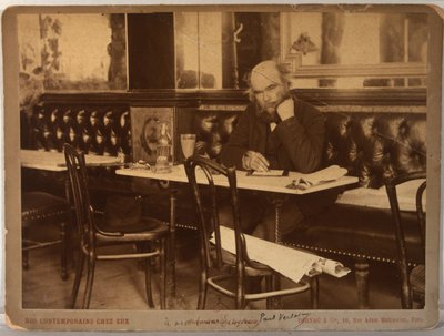 Paul Verlaine en el café François 1er en París, 1892 de Paul Dornac