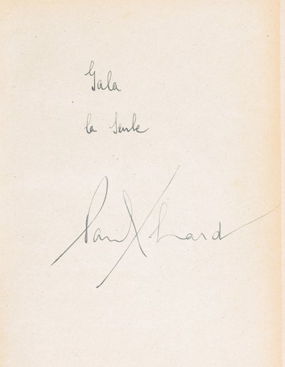 Dedicatoria manuscrita en L