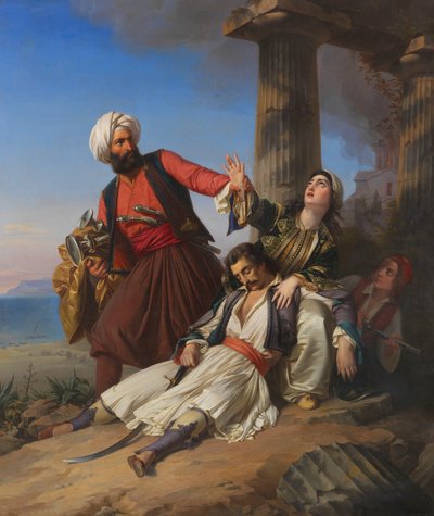 Escena de la Guerra de Independencia Griega de Paul Emil Jacobs