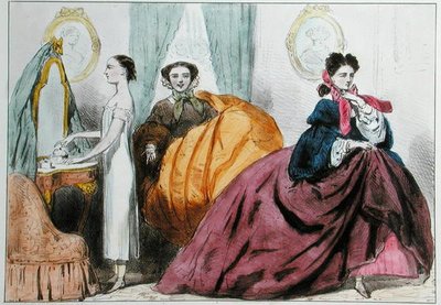Caricatura satirizando la moda del crinolina, c.1860 de Paul Emile Detouche
