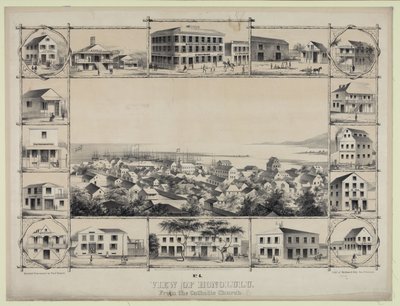 No. 4. Vista de Honolulu. Desde la iglesia católica. de Paul Emmert