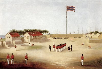 Vista del Fuerte de Honolulu, c.1853 de Paul Emmert