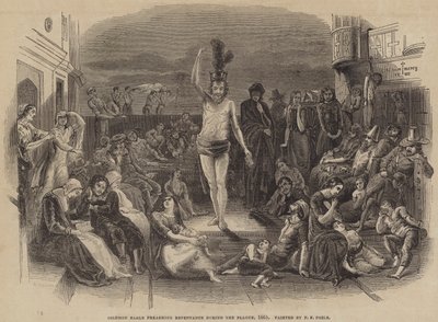 Solomon Eagle predicando el arrepentimiento durante la plaga, 1665 de Paul Falconer Poole