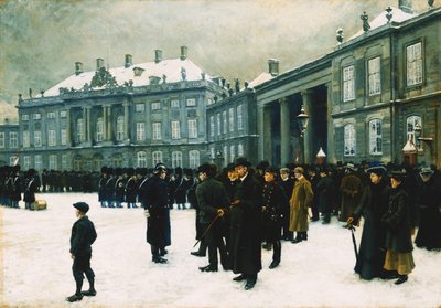 Cambio de guardia en el Palacio de Amalienborg, 1902-1903 de Paul Fischer