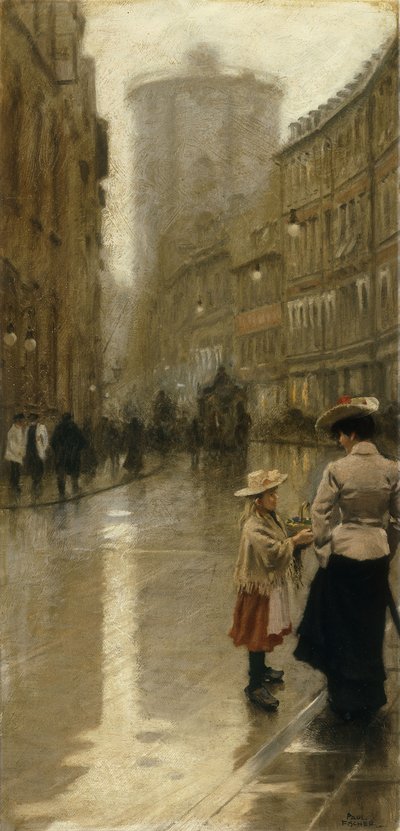 La joven vendedora de flores de Paul Fischer