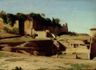 El Palacio Imperial en el Palatino, Roma, 1834 de Paul Flandrin