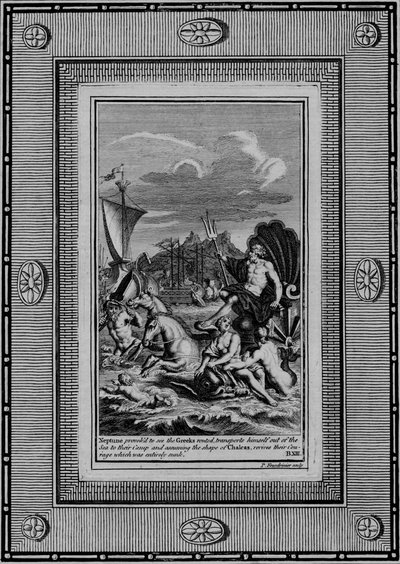 Neptuno provocado al ver a los griegos derrotados de Paul Fourdrinier