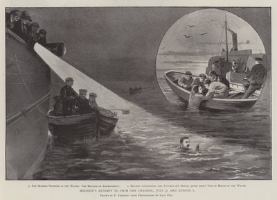 Intento de Holbein de nadar el Canal, 31 de julio y 1 de agosto de Paul Frenzeny