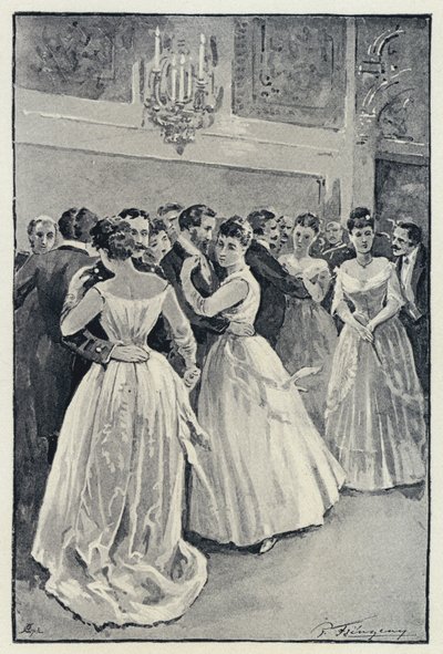 Ilustración para Anna Karenina: Kitty en el baile de Paul Frenzeny