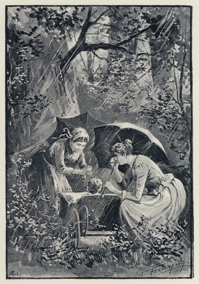 Ilustración para Anna Karenina: La tormenta en los bosques de Kolok de Paul Frenzeny
