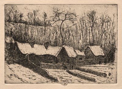 Six Etchings: The Thatched Bakery, Auvers de Paul Gachet