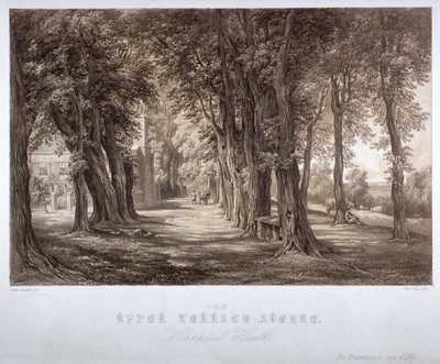 La Avenida de la Terraza Superior, Hampstead Heath, Londres, c. 1840 de Paul Gauci