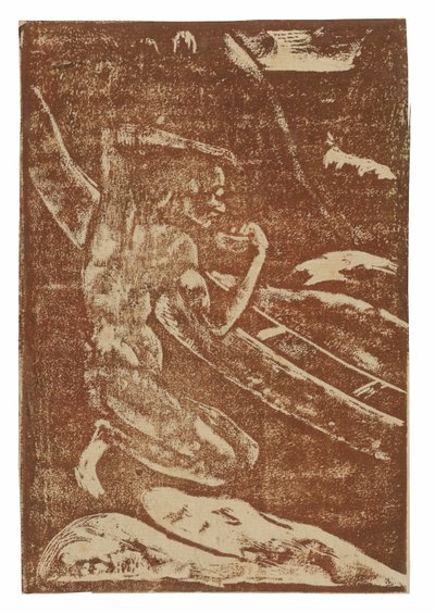 Un pescador bebiendo junto a su canoa de Paul Gauguin