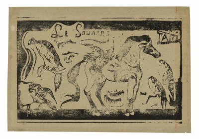 Un caballo y pájaros, cabecera para Le sourire de Paul Gauguin