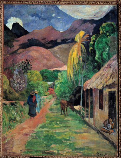 Una calle en Tahití de Paul Gauguin