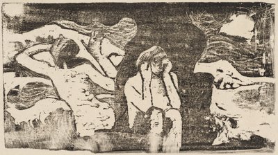 En las rocas negras, en o después de 1895 de Paul Gauguin