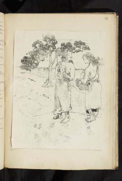Avant et après - Dos mujeres conversando en un paisaje de Paul Gauguin