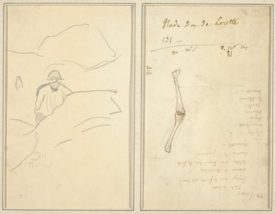 Niño bretón en un paisaje; Estudio de un brazo [verso] de Paul Gauguin