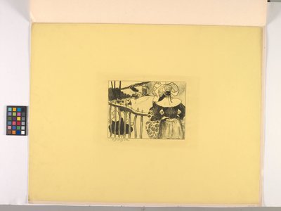 Mujeres bretonas junto a una valla de Paul Gauguin