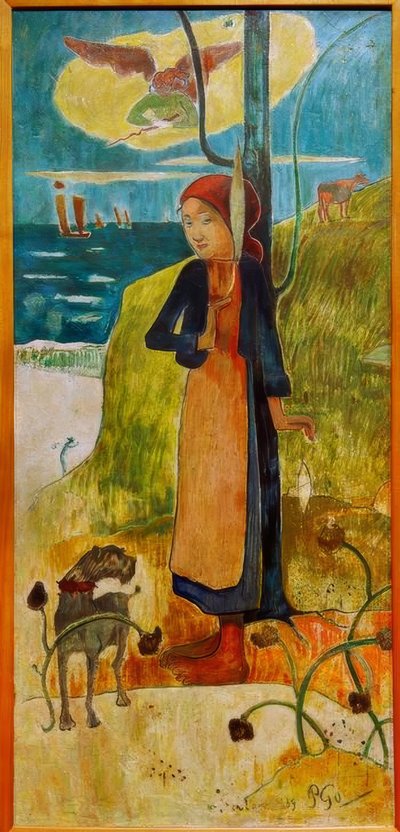 Niña bretona hilando (Juana de Arco) de Paul Gauguin