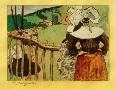 Bretonas en la barrera de Paul Gauguin