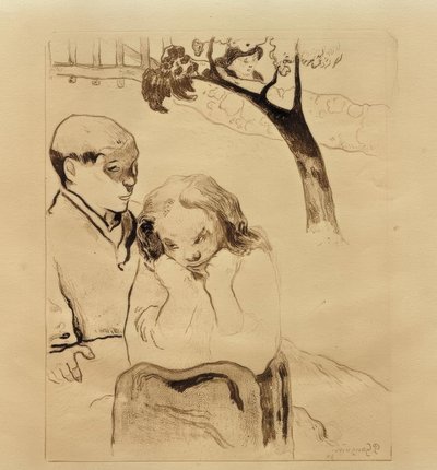Bretonas en la barrera de Paul Gauguin