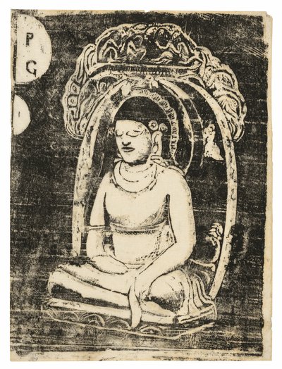 Buda, de la serie de grabados tardíos en madera de Paul Gauguin