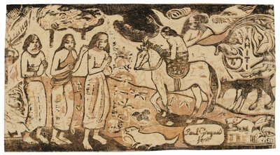 Cambio de residencia, de la Suite de Impresiones Tardías en Madera de Paul Gauguin