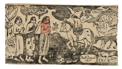 Cambio de residencia, de la serie de xilografías tardías de Paul Gauguin