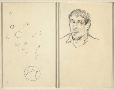 Círculos y Números; Autorretrato [recto] de Paul Gauguin