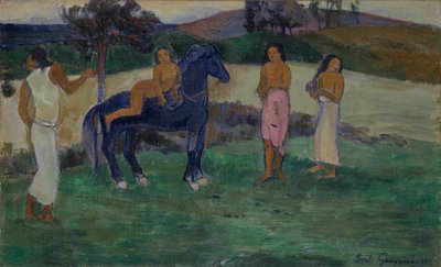 Composición con figuras y un caballo de Paul Gauguin