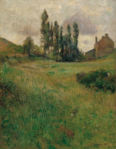 Perros corriendo en un prado, 1888 de Paul Gauguin