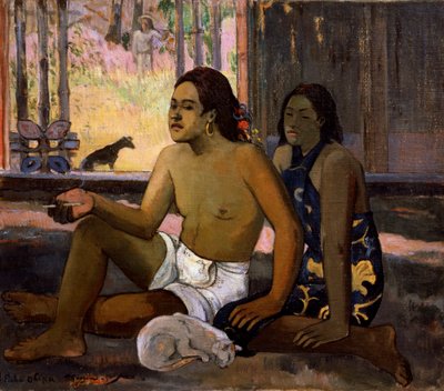 Eiaha Ohipa No Trabajando. Tahitianos en una habitación, 1896 de Paul Gauguin