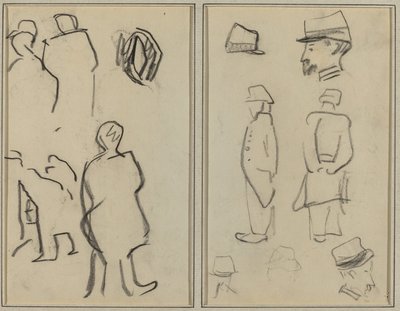 Estudios de Figuras; Estudios de Soldados [verso] de Paul Gauguin