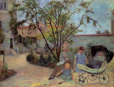 Figuras en un jardín, c.1881 de Paul Gauguin