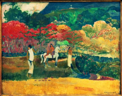 Mujeres con caballo blanco de Paul Gauguin