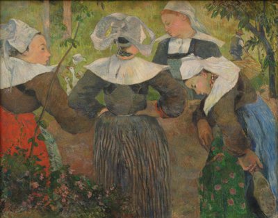 Francés: Bretonnes causant, ou La Danse des quatre Bretonnes Four Bretonnes Women de Paul Gauguin