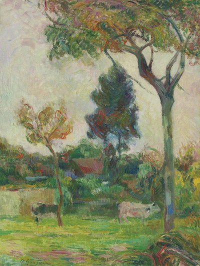 Francés: Deux vaches au pré, ou Les Deux vaches Two Cows in the Meadow de Paul Gauguin