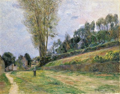 Francés: Une Rue à Rouen, ou Personage sur la route Calle en Rouen de Paul Gauguin