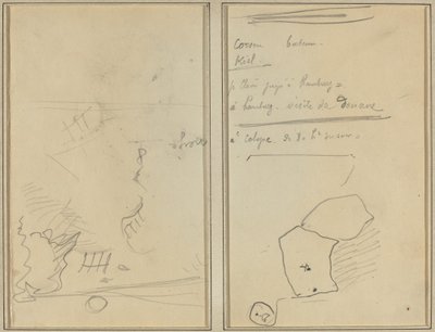 Cabeza de un mono; Inventario de botellas y bebidas de Paul Gauguin