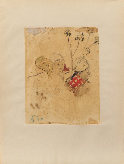 Cabezas y vegetación, 1887 de Paul Gauguin