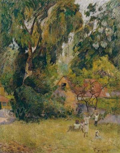 Cabañas bajo los árboles de Paul Gauguin