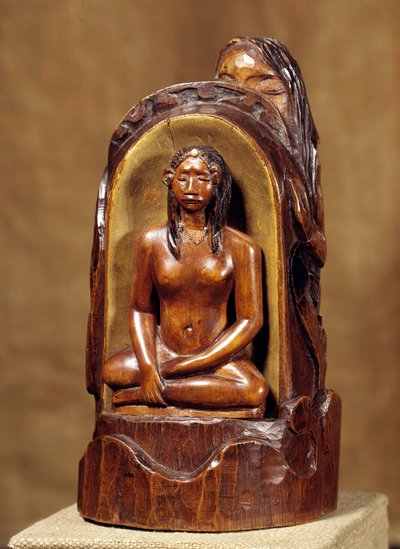 Ídolo a la perla. Escultura de madera, oro y perla de Paul Gauguin