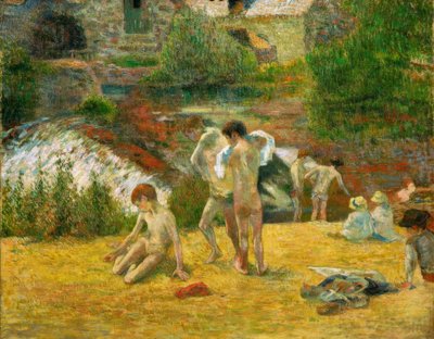 Jóvenes bretones en el baño, o El baño en el molino del Bois d de Paul Gauguin