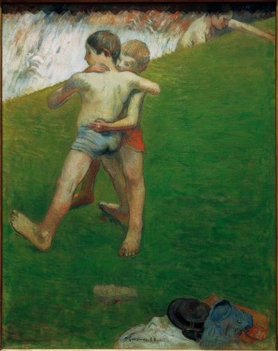 Jóvenes luchadores – Bretaña de Paul Gauguin